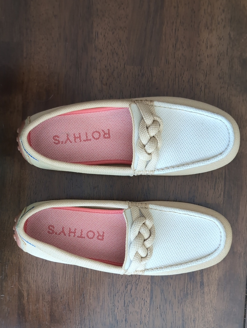 Rothy's Cream Braided Slip-On Loafers